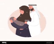 traditional muslim family motherhoodand child birth in arab couple woman in hijab and national costume with her husband and baby flat vector 2bk4hky.jpg from arab hijab birth