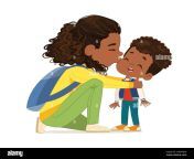 caring young african american mother embracing kissing cute little daughter feeling love and tenderness vector flat 2gb4ndn.jpg from american mom son kiss