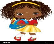 cute little school african american girl holding rucksack with accessories vector school black girl 2gk82tx.jpg from » school girl ref in car