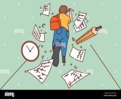boy child with backpack running to classroom miss deadline kid rush at school being late for lesson education problem vector illustration 2kptcd3.jpg from càrtoon