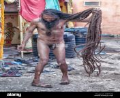 naked sadhu with long hair during hindu festival kumbh mela ujjain india m9p1ym.jpg from hindu naked