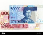 currency banknotes spread across frame indonesian rupiah in various denomination mbabm4.jpg from indo tk