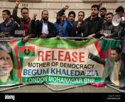 london uk 18th june 2019 loud protest by the london bangladeshi community the bangladesh nationalist party bnp in front of the foreign office london asking for the release from prison of begum khaleda zia the previous prime minister of the country and for fresh new independent elections its striking that bangladesh has a long tradition of women prime ministers from the main political parties credit joe kuis alamy tw4tx0.jpg from bangladeshi loud