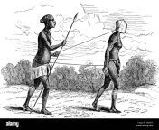 slavery african slaver with a dicplaced female slave wood engraving db4kc3.jpg from dlaver
