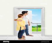 indian married couple doorway side ec1g4a.jpg from view full screen desi couple hot romance at home mp4 jpg