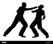 silhouette of two men fighting over a white background f3er4j.jpg from fighting two