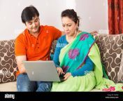 2 indian adult son and senior mother using laptop at home k5af6j.jpg from indian desi mother son