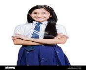 1 indian teenager girl school student arms crossed standing smiling kx38gc.jpg from indin tee