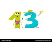 cute and funny colorful 13 number characters vector 12993738.jpg from 13 cute