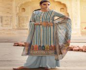 blue stripe print designer salwar kameez 160575 1000x1375.jpg from striping shalwar