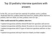 top10podiatryinterviewquestionswithanswers 141230211705 conversion gate02 thumbnail 4 jpgcb1526520224 from podiatry interview 53