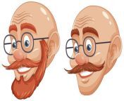 smiling bald man with beard and glasses vector 49423761.jpg from oldman clipage