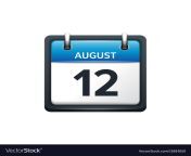 august 12 calendar icon flat vector 11883610.jpg from 12 august