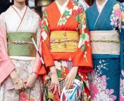 japanese women wearing colorful kimonos.jpg from japanese