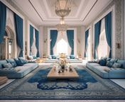 a captivating sight to behold an arabic majlis interior design in pristine white with accentuating blue pillows and decor seamlessly combines traditional charm with modern elegance.jpg from majlas